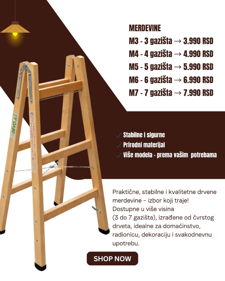 Drvene merdevine po ekstra cenama